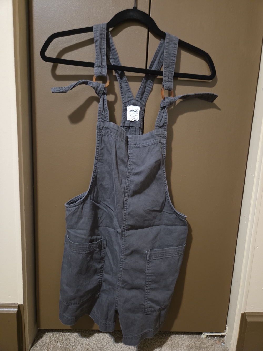 aerie Charcoal Overall Romper with Adjustable Straps